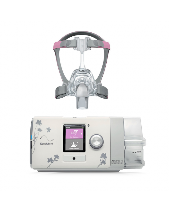 RESMED AIRSENSE™ 10 AUTOSET™ FOR HER ΑΥΤΟΜΑΤΗ ΣΥΣΚΕΥΗ CPAP ΜΕ ΘΕΡΜΑΙΝΟΜΕΝΟ ΥΓΡΑΝΤΗΡΑ HUMIDAIR™ ΚΑΙ ΜΕ ΤΗΝ MIRAGE FX FOR HER ΜΑΣΚΑ CPAP